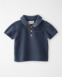 Baby Organic Cotton Sweater Knit Polo