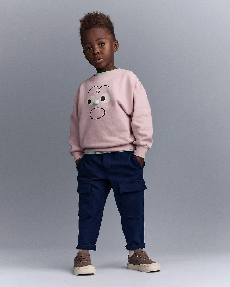 Toddler Emotions Wide-Arm Sweatshirt - Rose