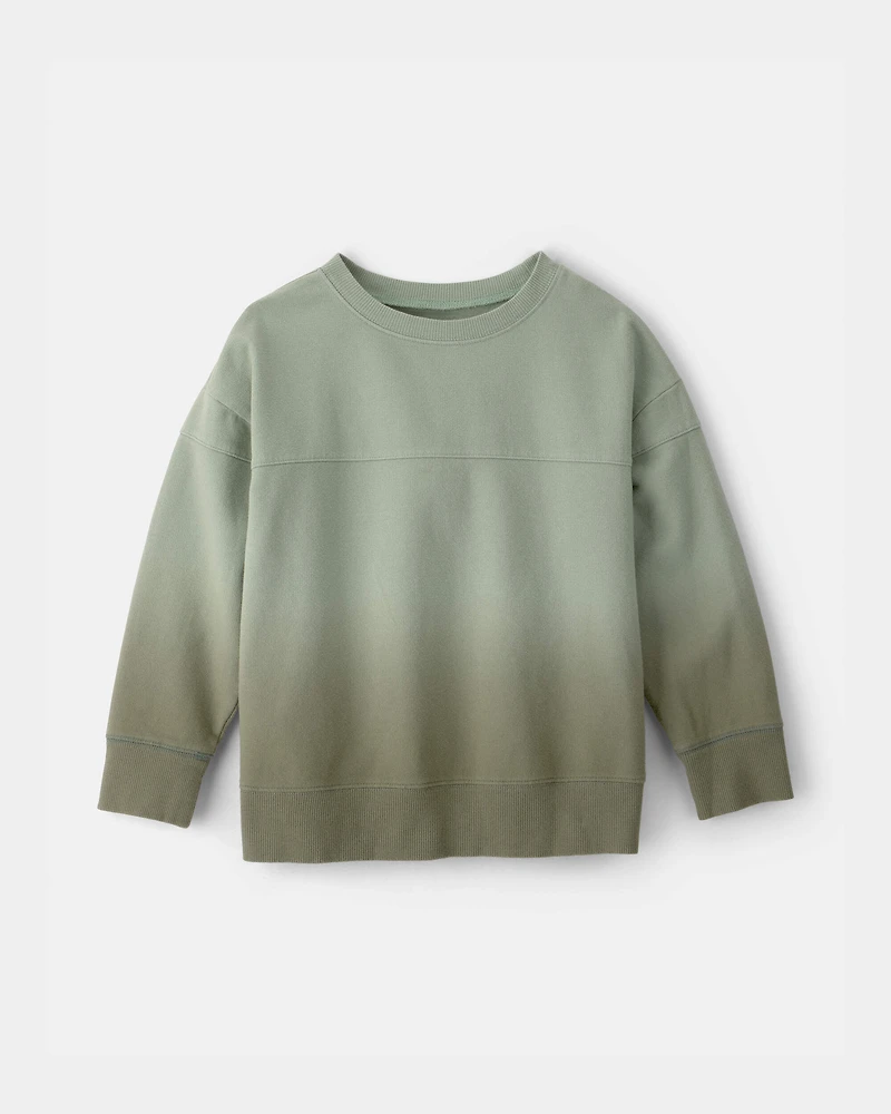 Boys Ombre French Terry Pullover Sweatshirt - Green