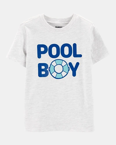 Toddler Pool Boy Short-Sleeve Graphic Tee - Grey