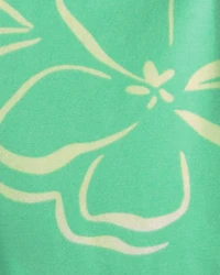 Baby Girl Floral Bike Shorts - Green