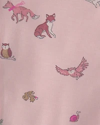 Baby Girl Woodland 2-Way Zip PurelySoft™ Wearable Blanket - Pink