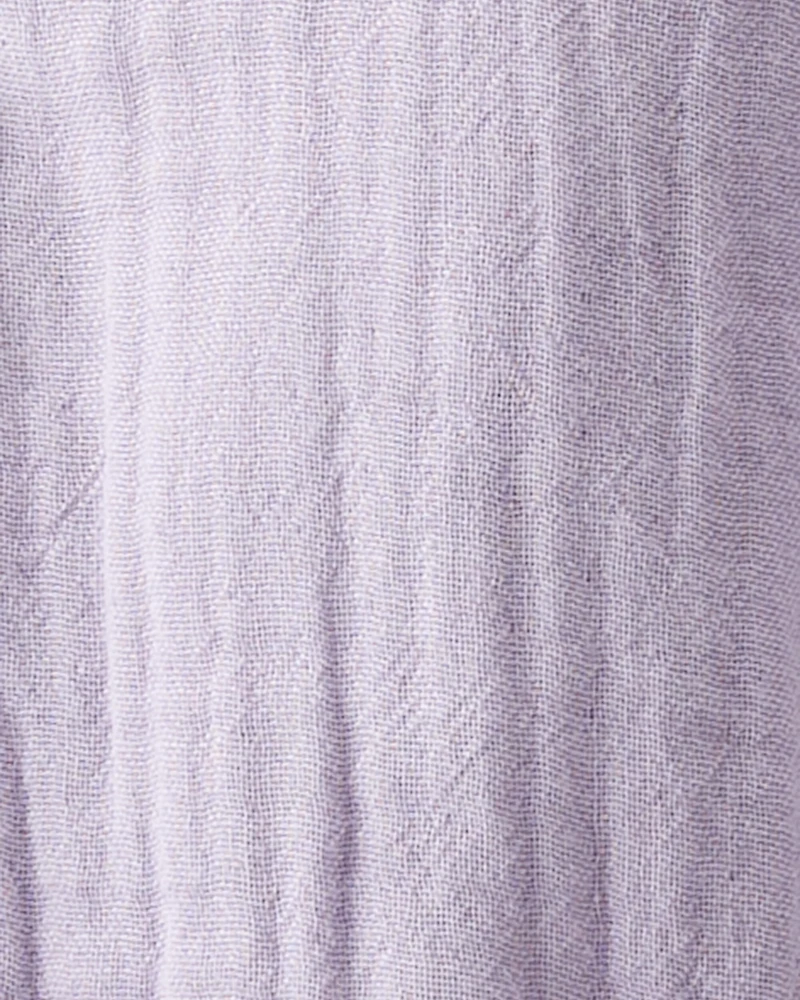 Baby Organic Cotton Gauze Overalls in Lilac