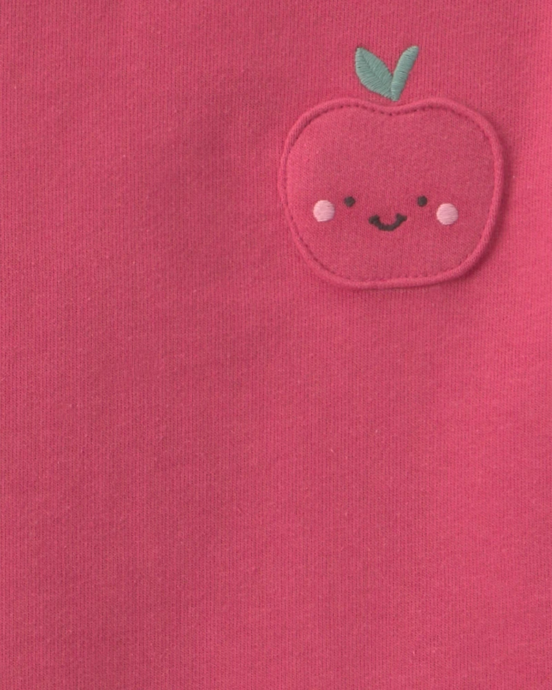 Toddler Girl 2-Piece Apple French Terry Long-Sleeve Top & Skort Set - Pink