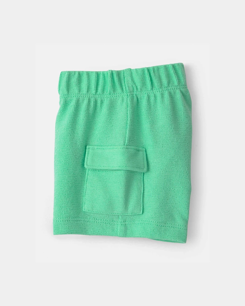 Baby Boy 3-Piece Shark Top, Bodysuit & Short Set - Green/Ivory