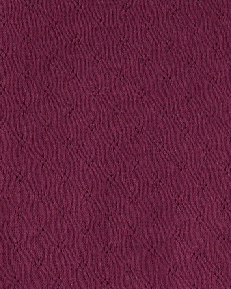 Baby Girl 3-Piece Floral Quilted Jacket Outfit Set - Maroon/Cream