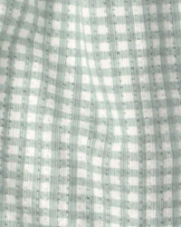 Baby Girl 3-Piece Gingham Top & Short Set - Green