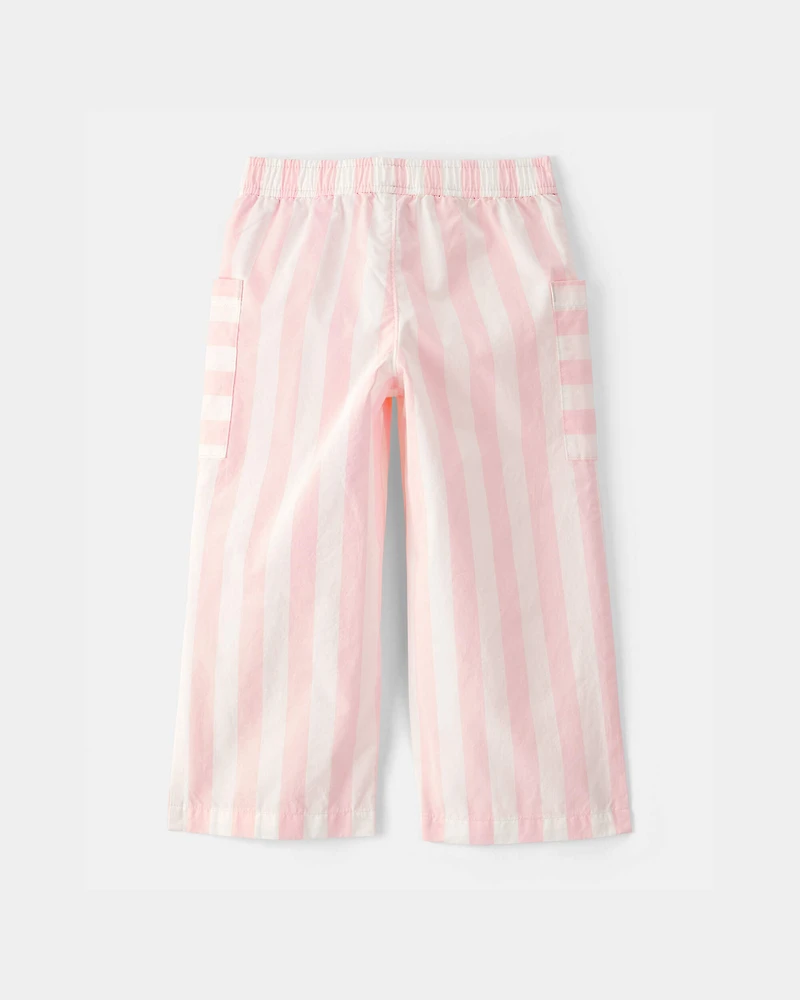 Toddler Girl Striped Pants - Pink/Ivory