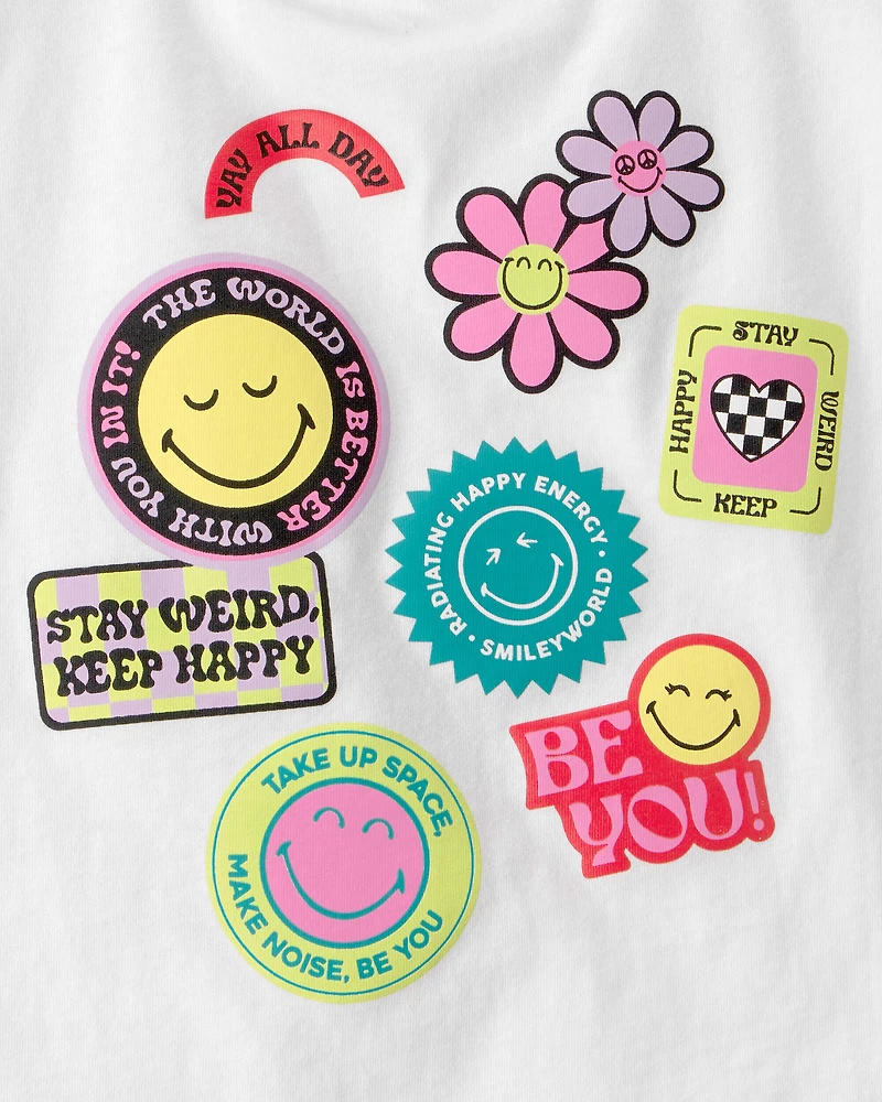 Toddler Girl SmileyWorld® Graphic Tee - White