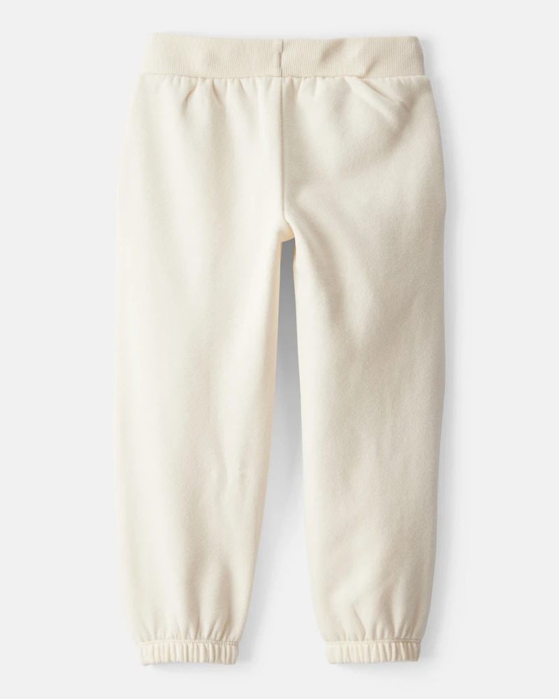 Toddler Girl DayDream Fleece Drawstring Joggers - Cream