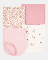 Baby 4-Pack Burp Cloths - Pink
