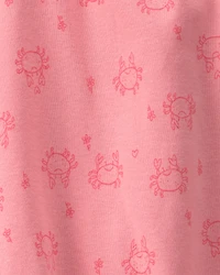 Baby Girl Crab Sleeveless Romper - Pink