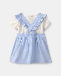 Baby Girl 2-Piece Jumper Dress Set - Blue