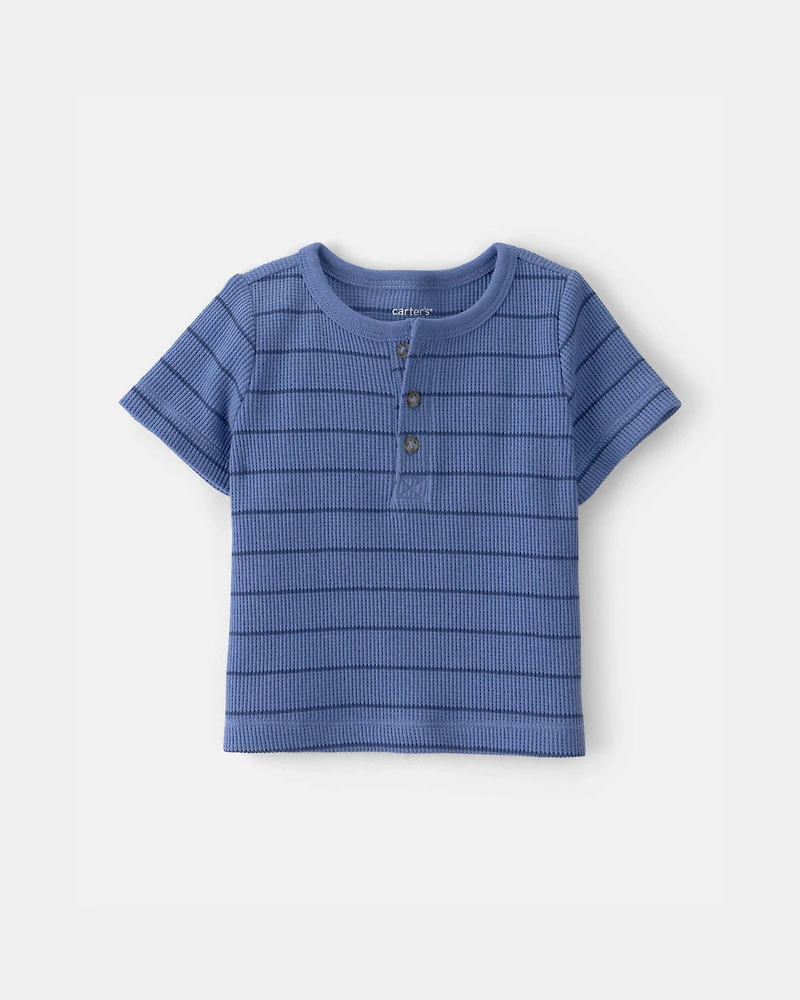 Baby Boy 3-Piece Shark Striped Outfit Set - Blue/White