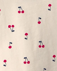 Toddler Girl Cherry Ruffle-Sleeve Tank Top - Cream