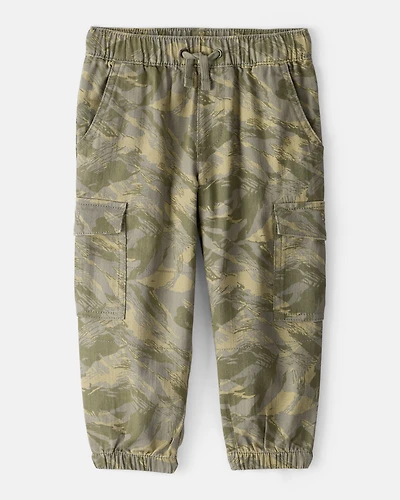 Toddler Boy Cotton Camo Fashion Cargo Pants - Green