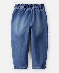 Toddler Girl Heart Pocket Barrel Jeans - Blue