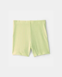Baby Girl Ribbed Bike Shorts - Green
