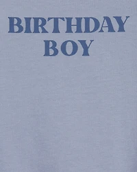 Baby Birthday Boy Short-Sleeve Bodysuit - Blue