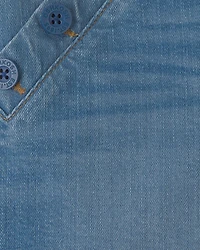 Girls Denim Button-Pocket Shorts - Medium Wash