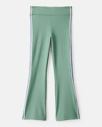 Girls 2-Piece Snack Team Graphic Tee & Knit Flare Active Pants Set - Green/White