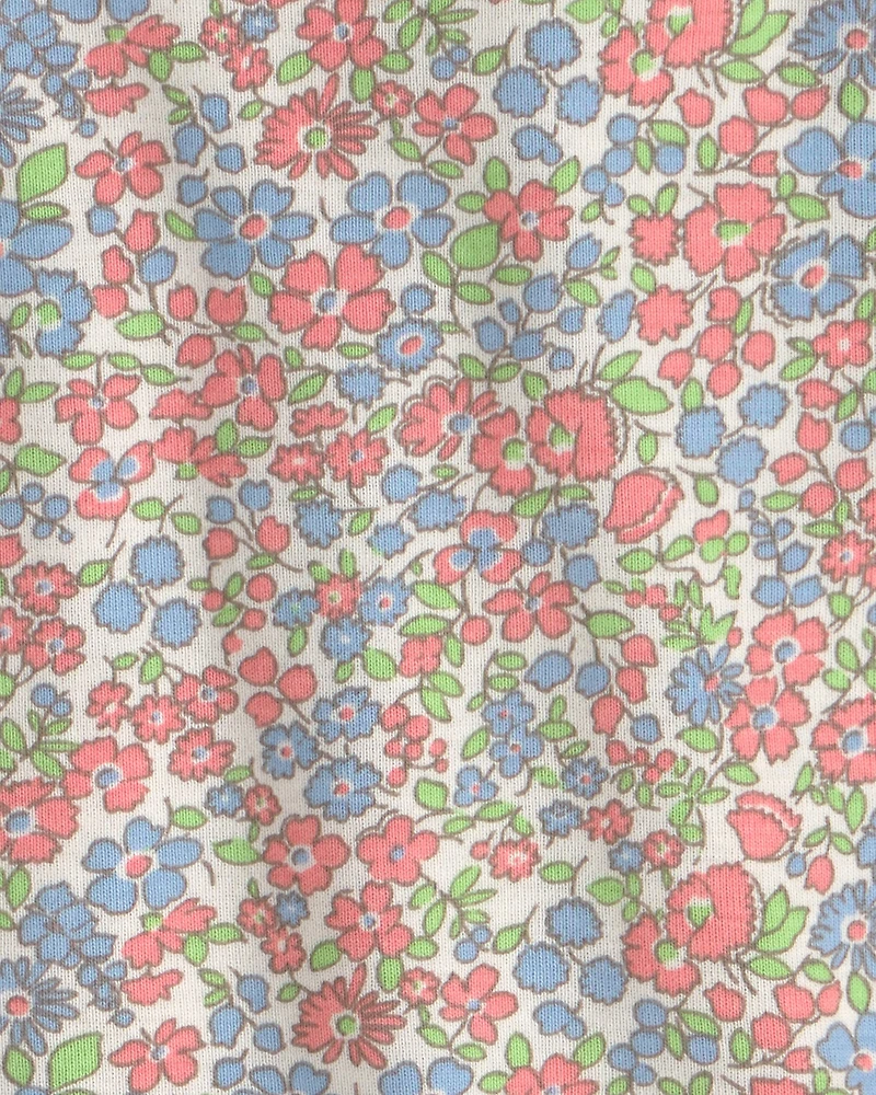 Baby Girl 2-Piece Organic Cotton Ribbed Pajama Set in Spring Floral Print