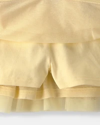 Toddler Girl Disney© Belle Glitter Tulle Skort - Yellow