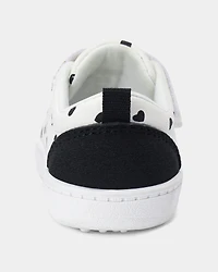 Baby Girl Heart Print Every Step® First Walker Casual Shoes - White/Black
