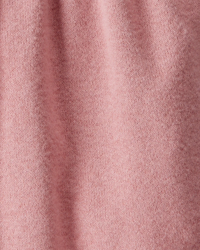 Baby Girl Bow Collor Long-Sleeve Dress Set - White/Pink