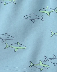 Toddler Boy 2-Piece Shark Top & Short Set - Blue