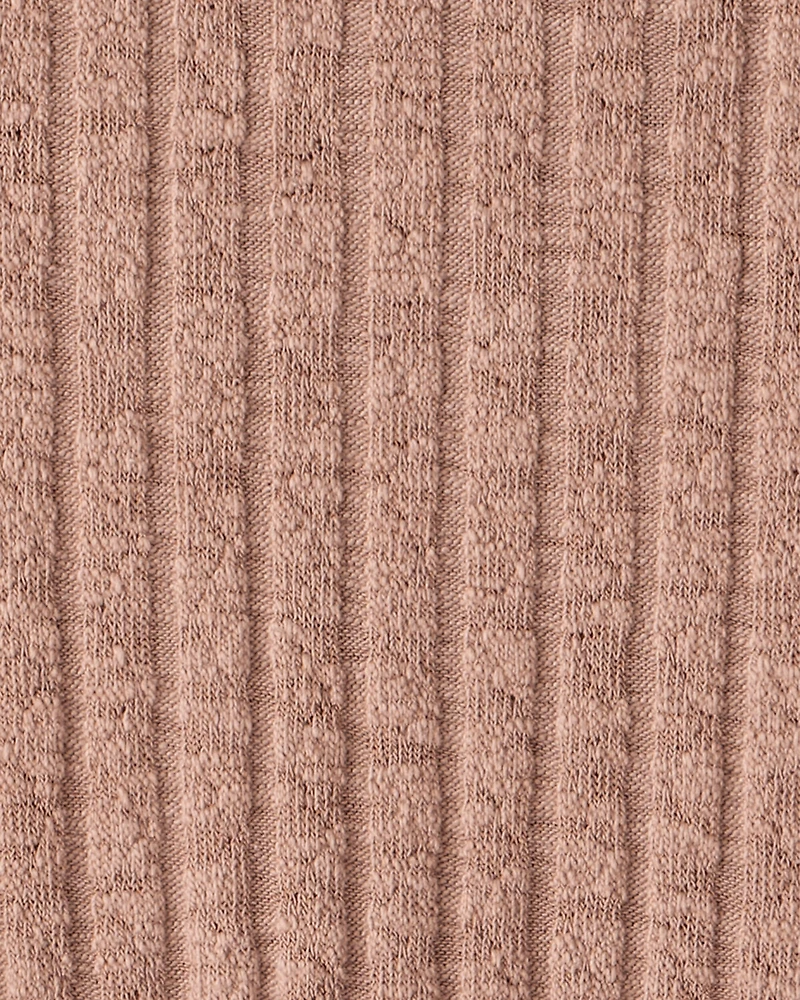 Girls Cinched Rib Top - Brown