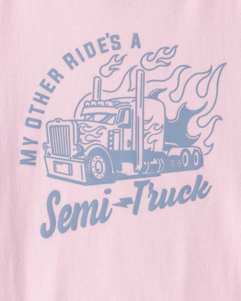Boys Semi-Truck Graphic Tee - Pink