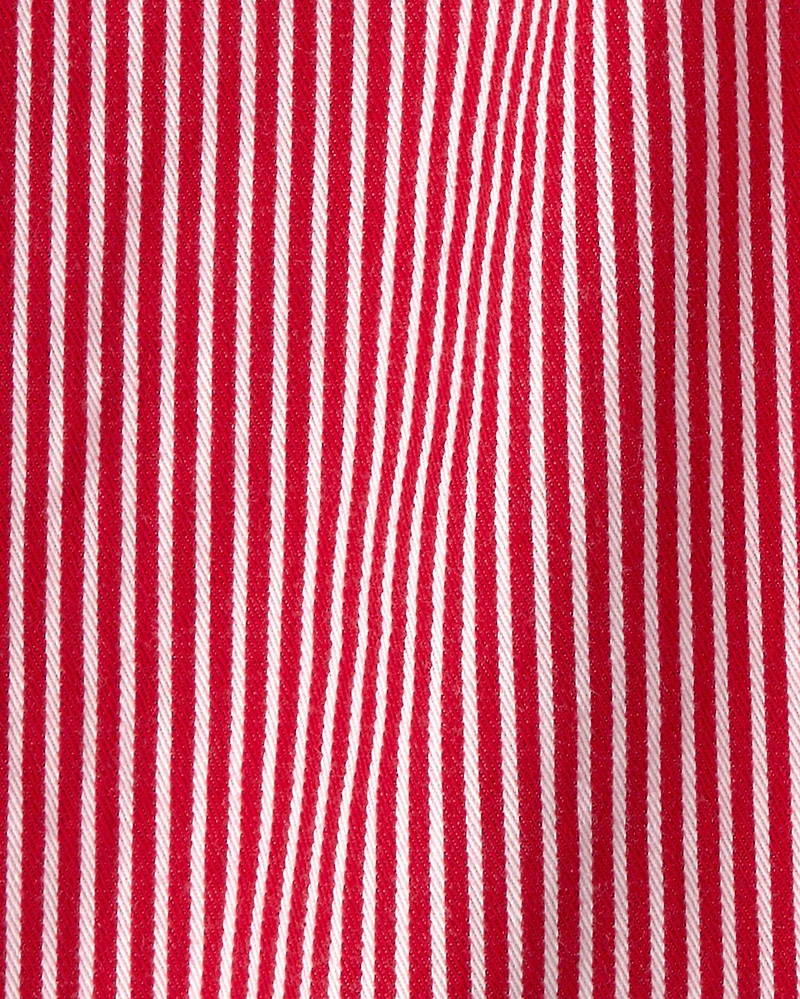 Toddler Girl Striped Wide-Leg Pants - Red