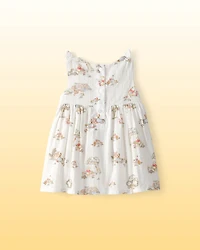 Baby Girl Disney© Winnie the Pooh Sleeveless Dress with Bows - White