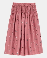 Kid 2-Piece Pointelle Tee & Butterfly Maxi Skirt Set - Pink