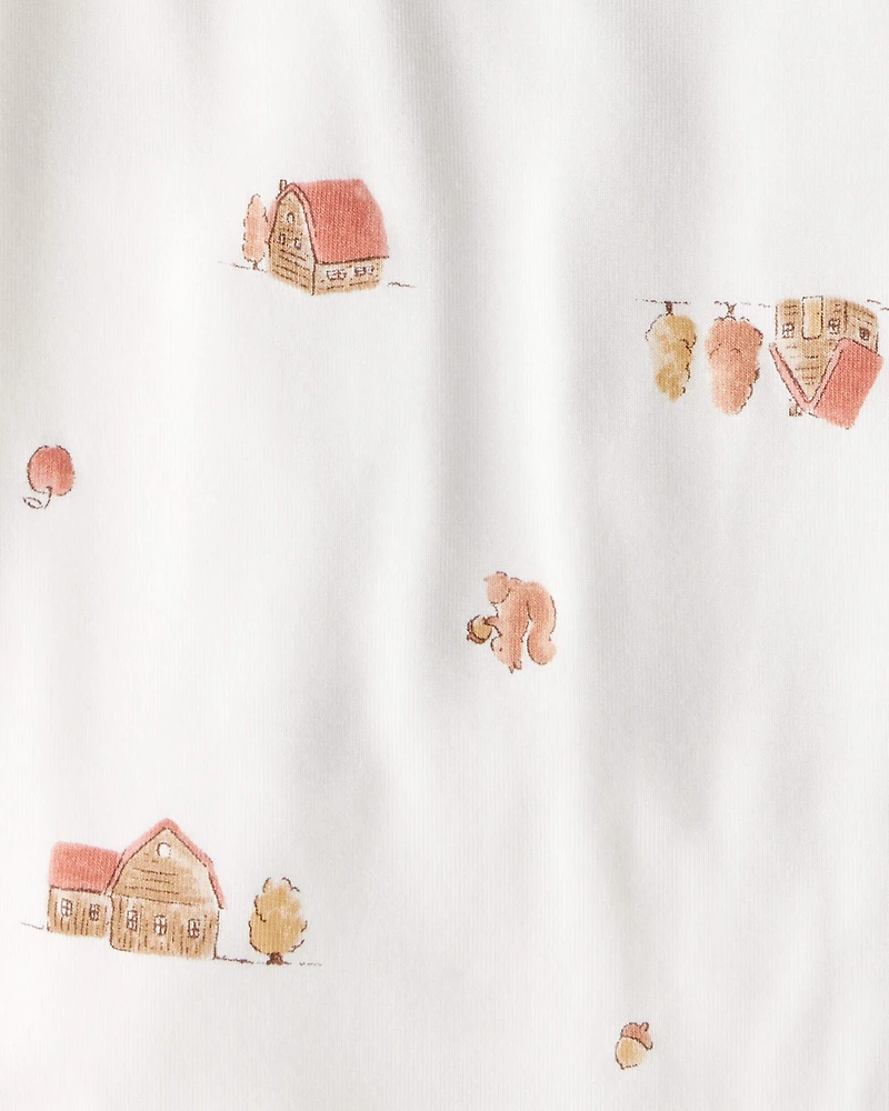 Baby Barn Print PurelySoft Long-Sleeve Multipack Bodysuits - Brown/White