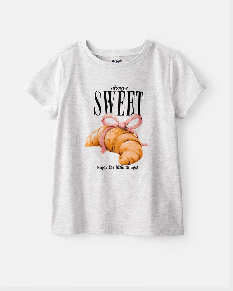 Girls Always Sweet Short-Sleeve Graphic Tee - Grey