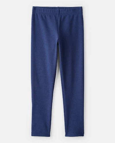 Kid Cozy Fleece Pull-On Stretch Leggings - Blue