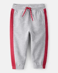 Baby Boy 2-Piece French Terry Color-Block Pullover & Joggers Set - Grey/Red