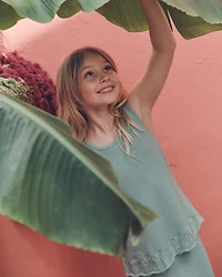 Girls 2-Piece Organic Cotton Knit Top & Short Set