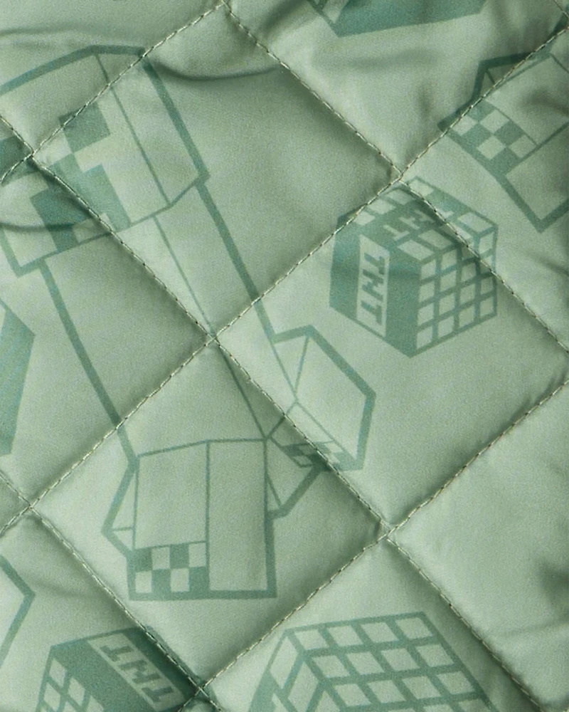 Boys Minecraft® Hooded Heavyweight Winter Jacket - Green