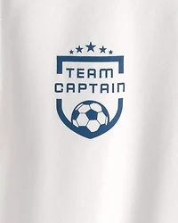 Boys 2-Piece 'Team Captain' Active Graphic Tee & Shorts Set - White/Green