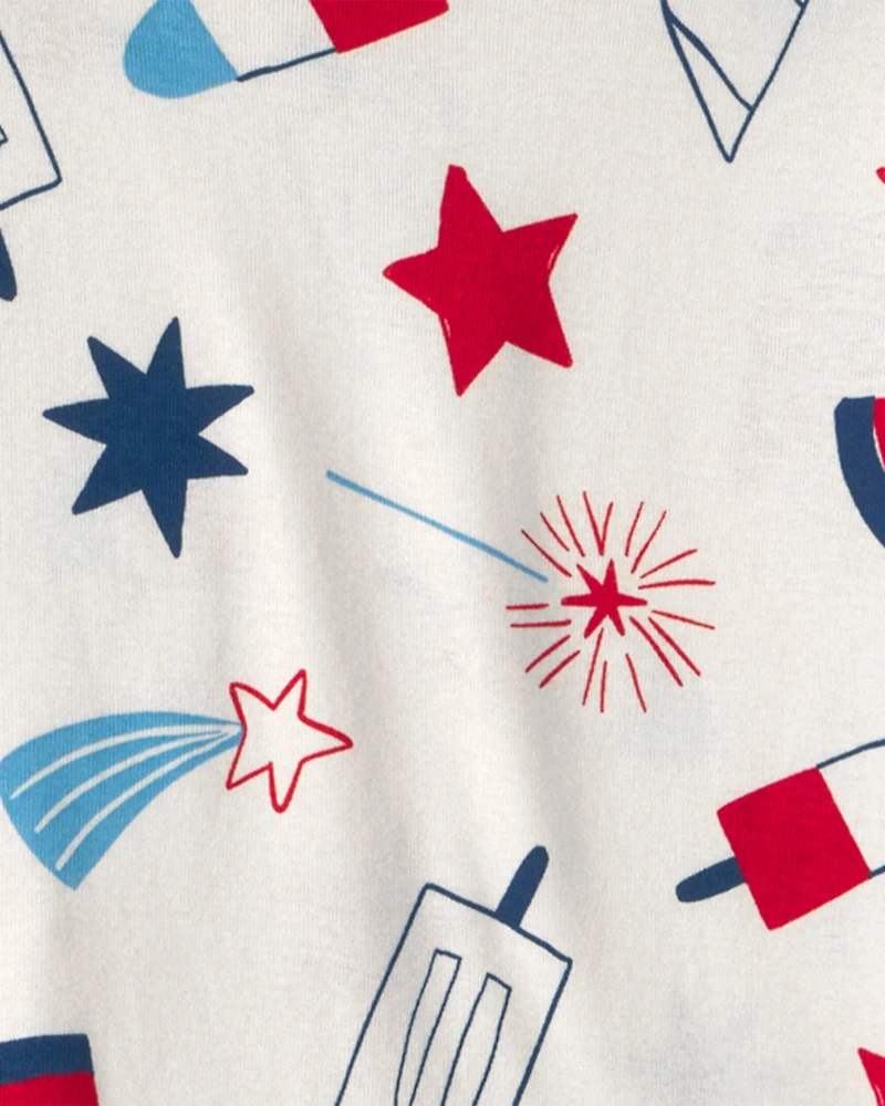 Kids Fourth of July Popsicle 2-Piece Short-Sleeve Pajama Set