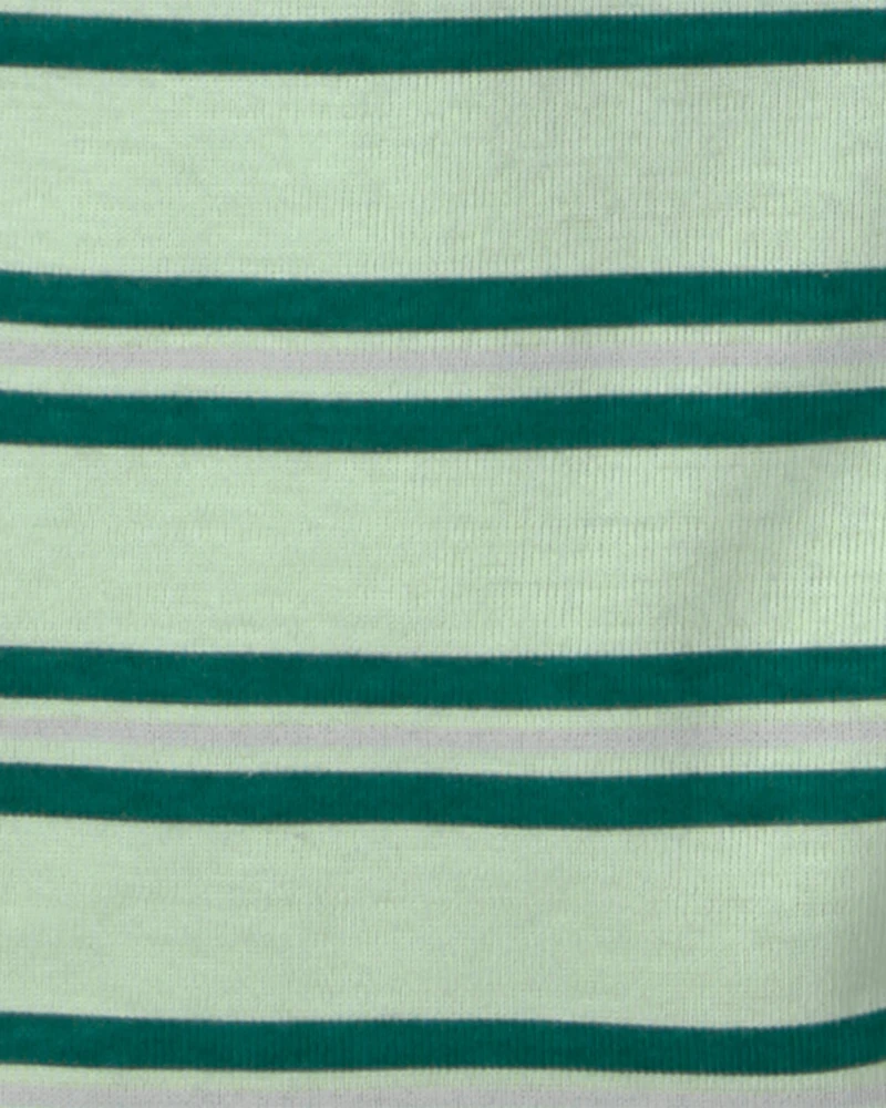 Boys Soccer 100% Cotton Short-Sleeve Snug Fit 4-Piece Pajama Set - Green/Grey