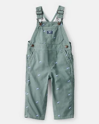 Baby Race Car Print Overalls - Green