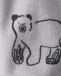 Baby Boy Polar Bear Fleece Joggers - Grey