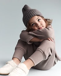 Toddler Long-Sleeve Relaxed Henley Tee - Brown