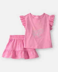 Baby Girl 2-Piece Floral Top & Skort Set - Pink