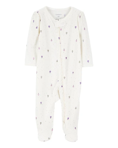 Baby Girl Air Balloon 2-Way Zipper Textured Sleep and Play