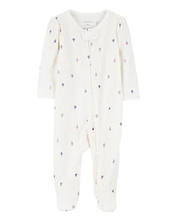 Baby Girl Air Balloon 2-Way Zipper Textured Sleep and Play